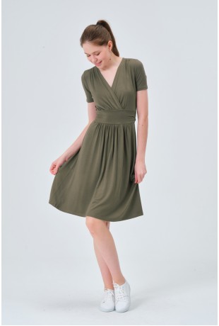 Kapüşonlu Çift Cepli Fermuarlı Oversize Sweatshirt - Yeşil