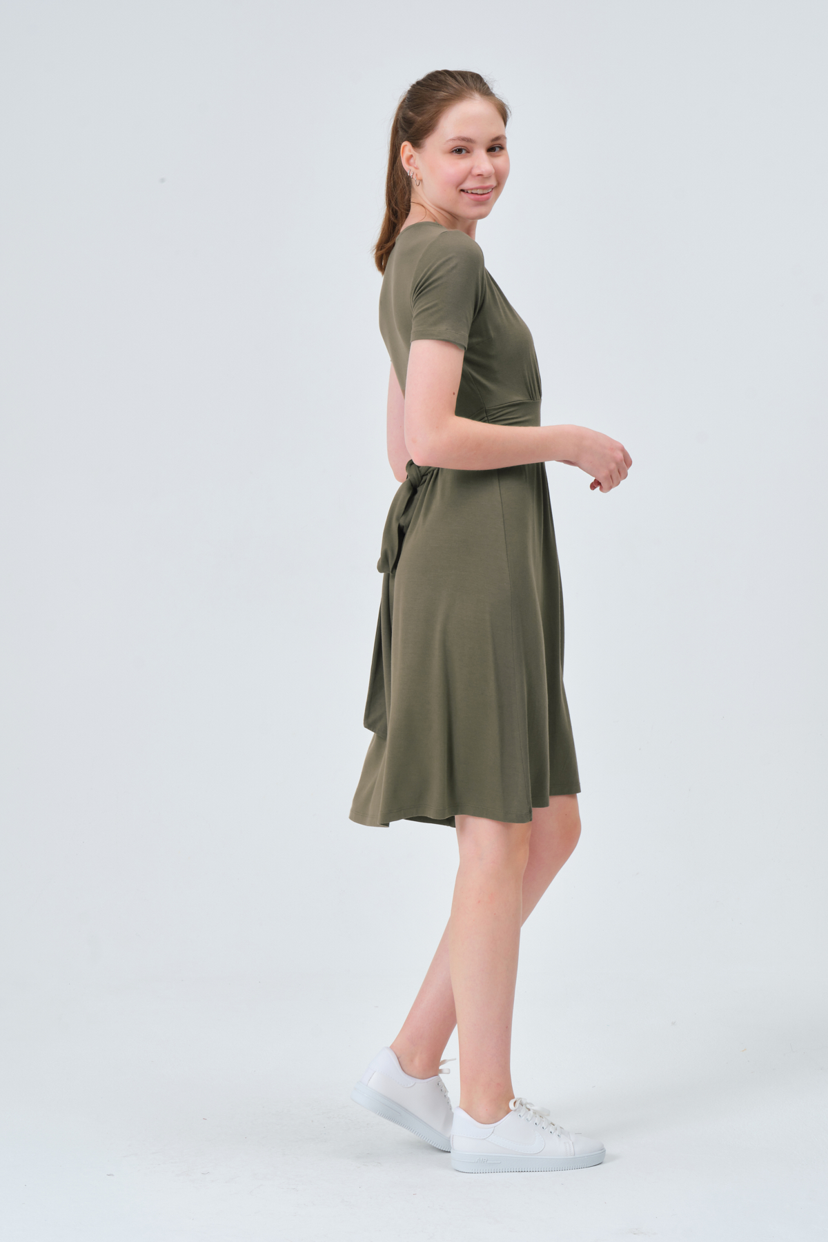 Kapüşonlu Çift Cepli Fermuarlı Oversize Sweatshirt - Yeşil